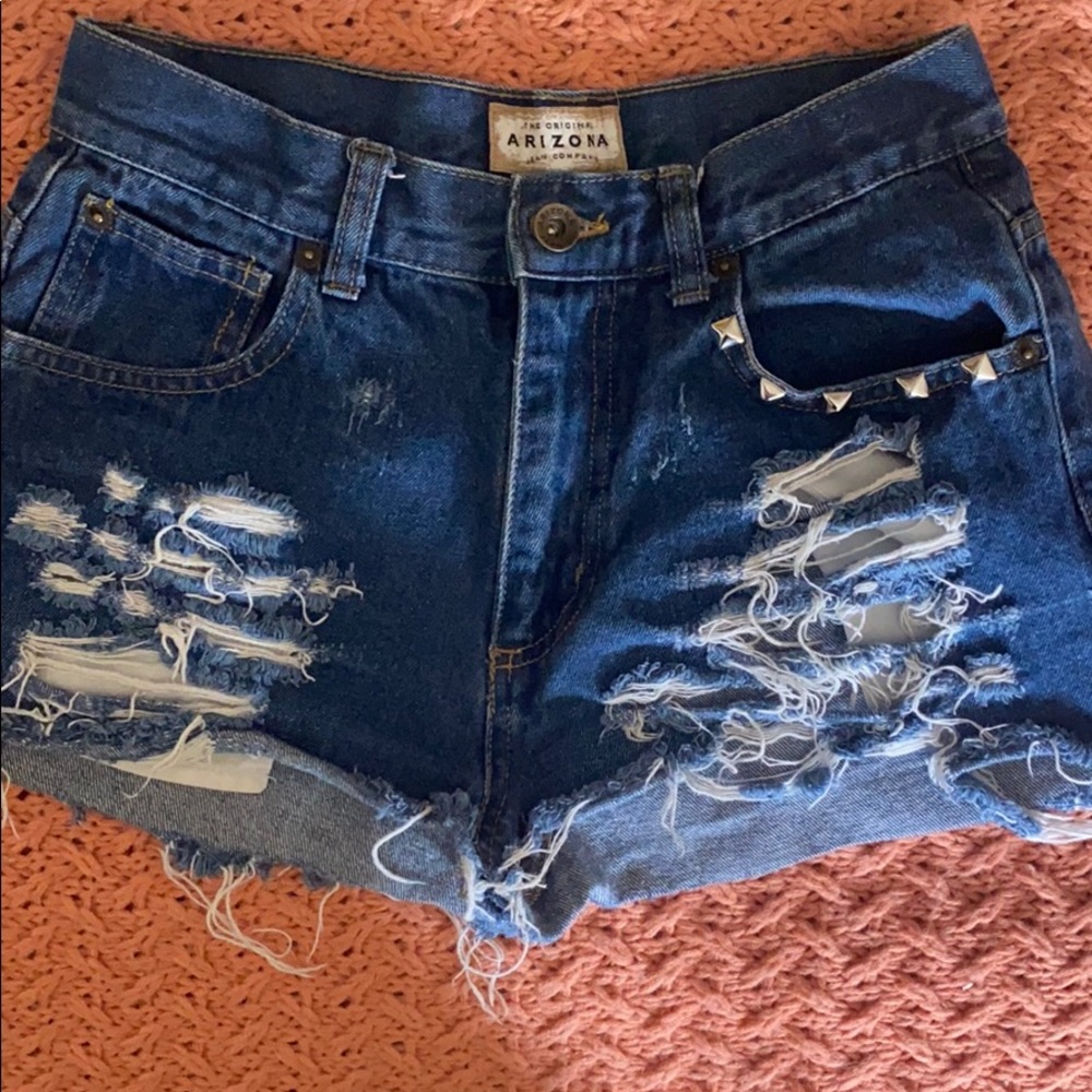 Ripped Arizona jean shorts